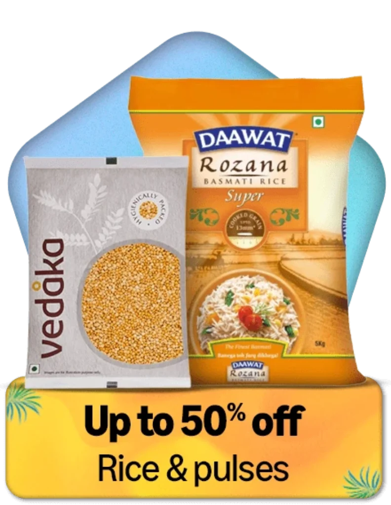 rice and pulses up to 50% off
